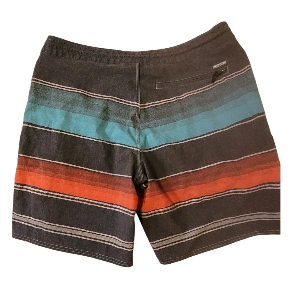 Billabong Recycler Mens Striped Board Shorts Charcoal Teal Orange M104ASBP 34‎